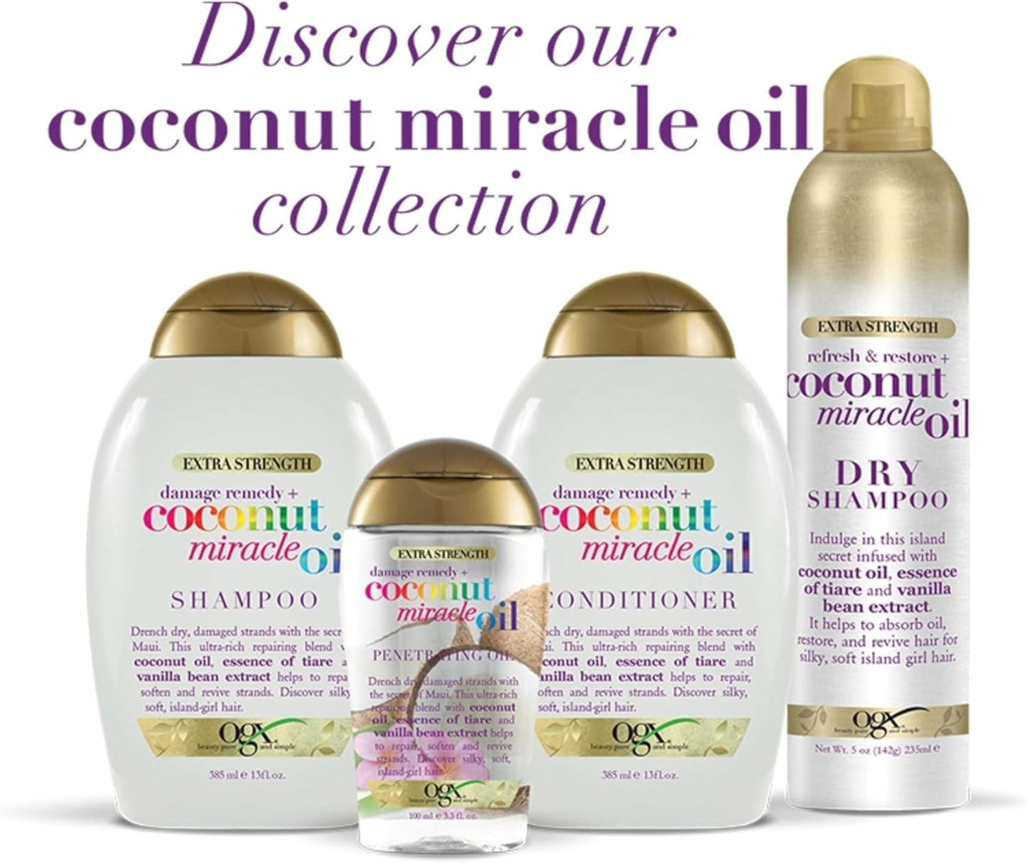 Extra Strength Damage Remedy + Hydrating and Repairing Coconut Miracle Oil Penetrating Oil for Dry & Damaged Hair 100Ml