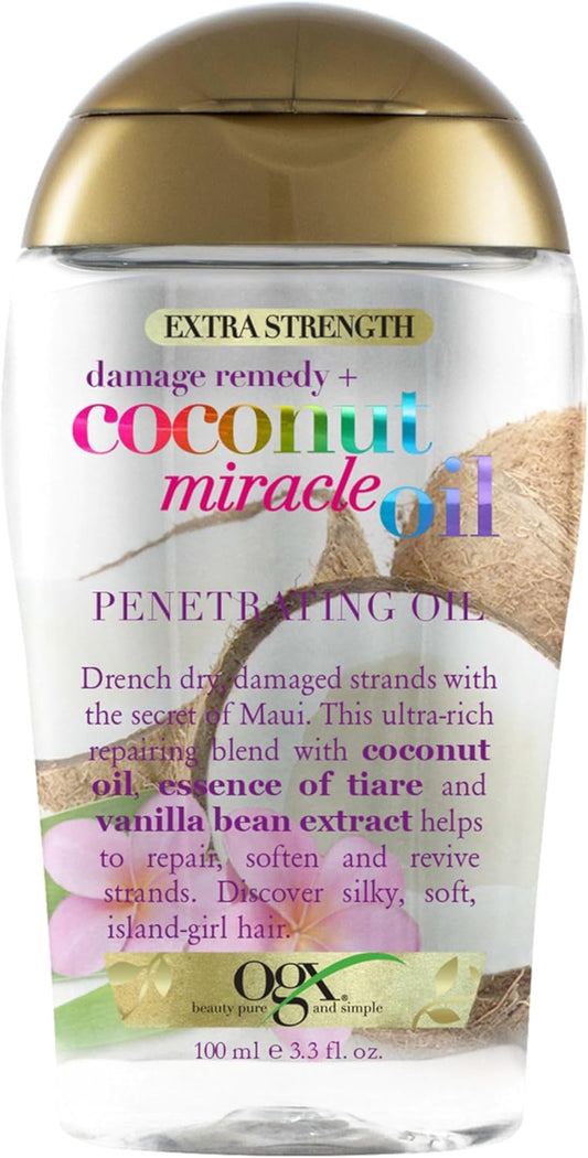 Extra Strength Damage Remedy + Hydrating and Repairing Coconut Miracle Oil Penetrating Oil for Dry & Damaged Hair 100Ml